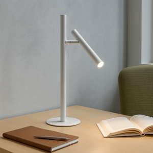 Gea luce glsb lampada da tavolo bianca led 3000k orientabile moderna