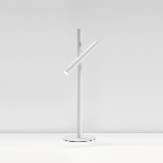 Gea luce glsb lampada da tavolo bianca led 3000k orientabile moderna