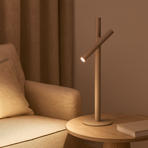 Gea luce glst40 lampada da tavolo led orientabili 3000k tortora