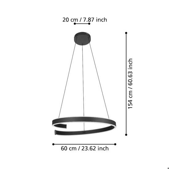 Andabaia z eglo lampadario moderno circolare led da 3000k a 6500k