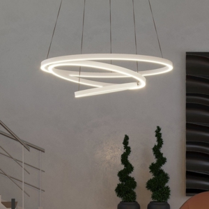 Lobinero z eglo lampadario moderno bianco controllo remoto led 2700k a 6500k
