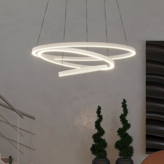 Lobinero z eglo lampadario moderno bianco controllo remoto led 2700k a 6500k