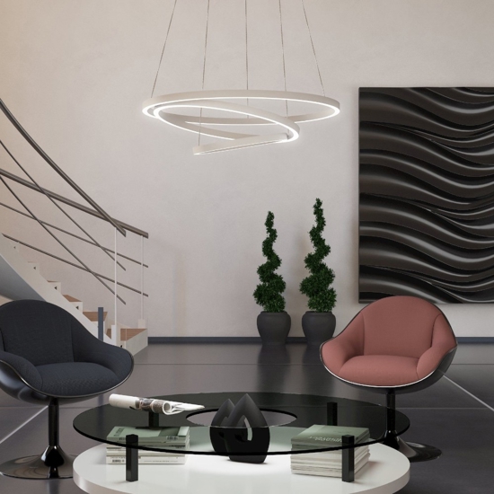 Lobinero z eglo lampadario moderno bianco controllo remoto led 2700k a 6500k