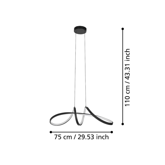Calarossa z eglo lampadario da cucina design originale led rgb 2700k a 6500k