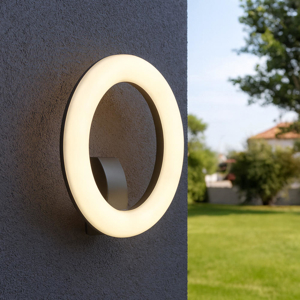 Applique da esterno grafite design rotondo led 20w 3000k