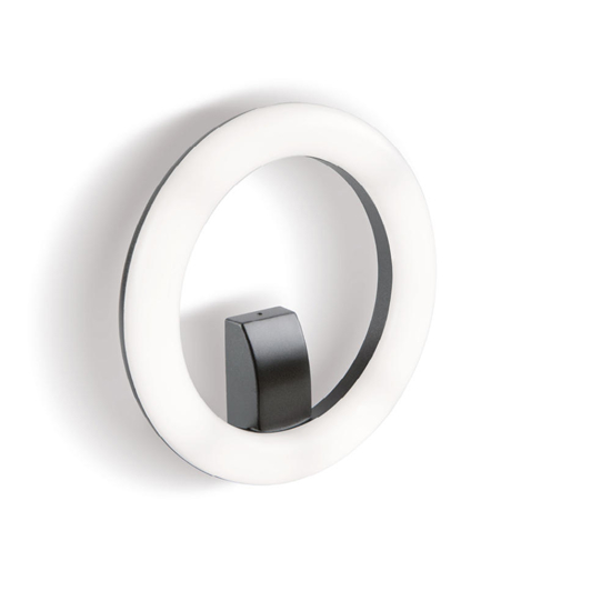 Applique da esterno grafite design rotondo led 20w 3000k