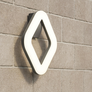 Applique da esterno quadrata moderna grafite led 20w 3000k ip65