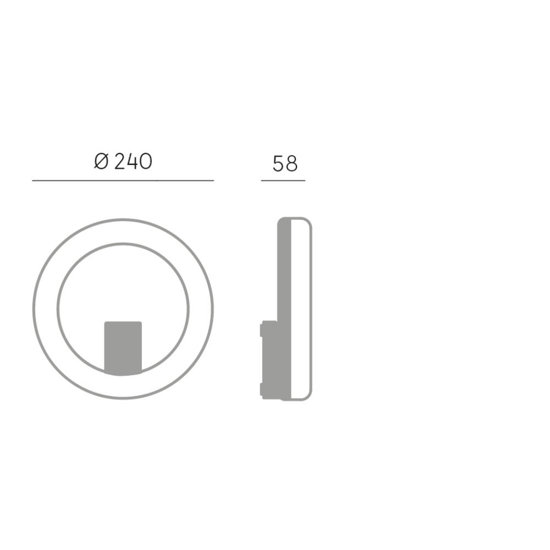 Applique bianca per bagno moderno rotornda led 20w 4000k