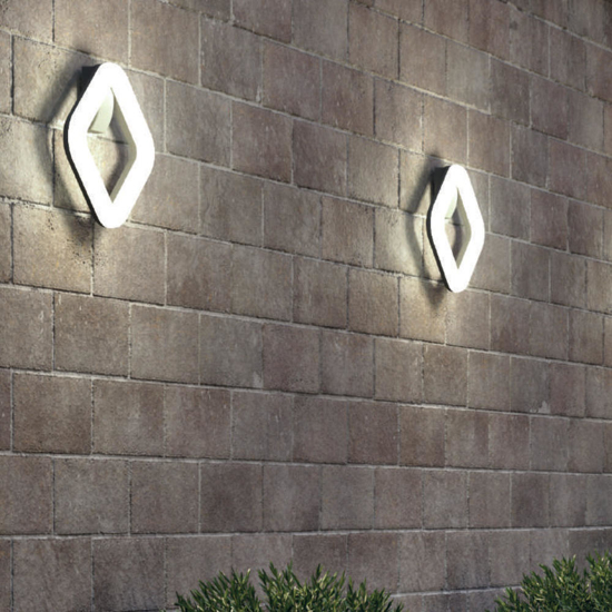 Applique quadrata da esterno balcone moderno grafite led 20w 4000k
