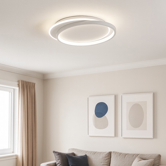 Gea luce christine plafoniera led 40w 3000k moderna bianca