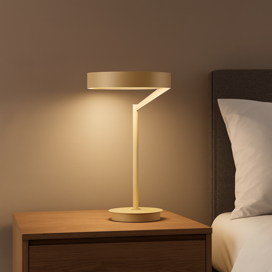 Lampada da tavolo led biemissione criseide gea luce verde salvia