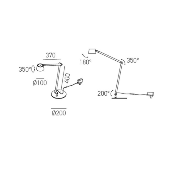 Efira gea luce lampada da scrivania per stanzetta led 3000k arancione