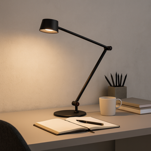 Gea luce efira lampada da scrivani nera led 3000k dimmerabile