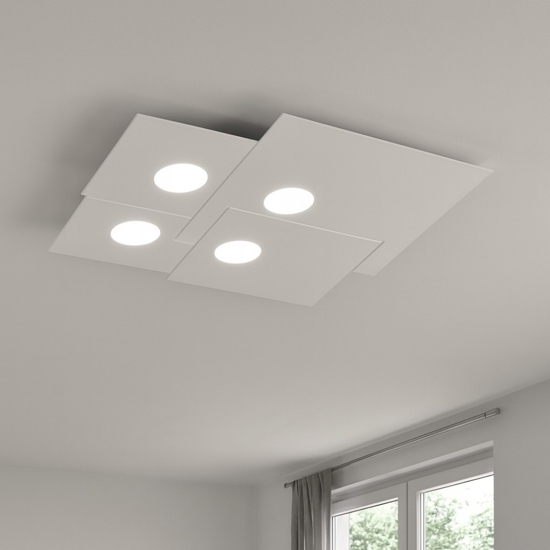 Plafoniera bianca da cucina moderna top light plate