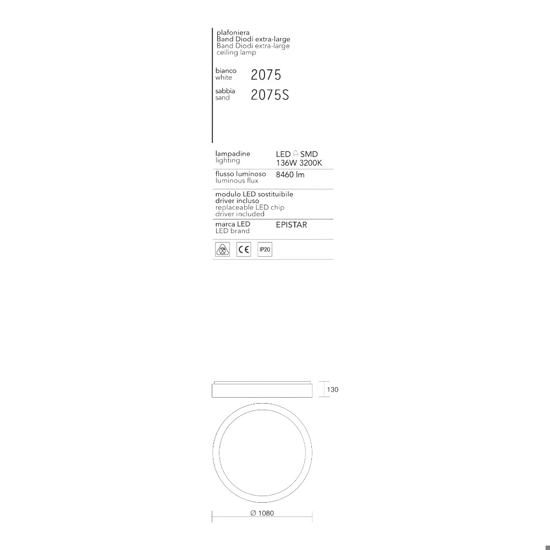 Plafoniera led 3200k sabbia affralux band diodi