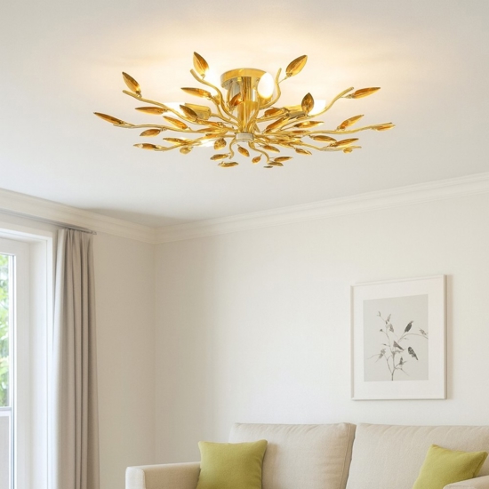 Affralux crystallivs plafoniera oro cristalli ambra