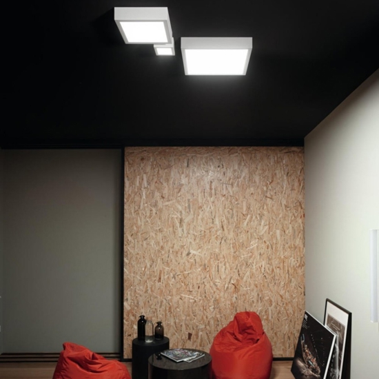 Linea light plafoniera led box sq bianca 31w 3000k