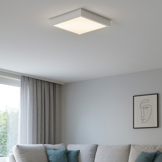Plafoniera led 43w 3000k linea light bianca box sq quadrata