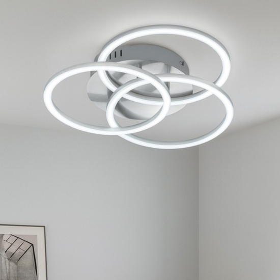 Plafoniera led da 2700k a 6000k tricolor moderna nickel con telecomando