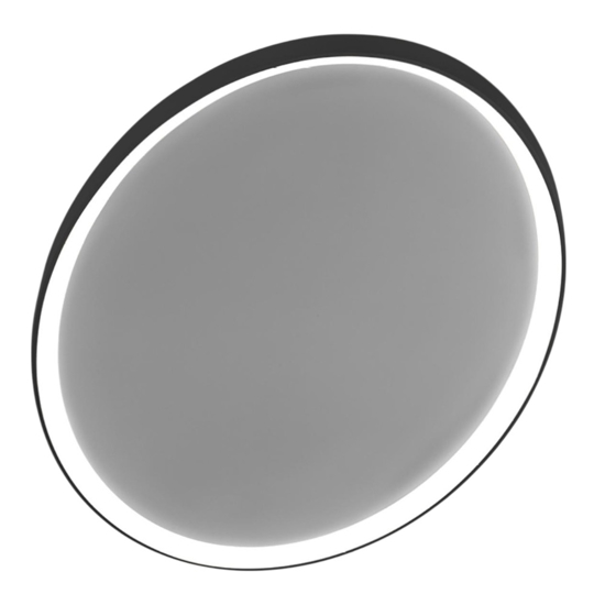 Plafoniera vivida lifering-o nera led 3000k 4000k dimmerabile