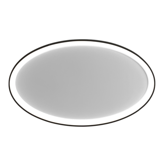 Plafoniera vivida lifering-o nera led 3000k 4000k dimmerabile