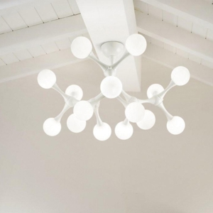 Nodino pl9 ideal lux plafoniera moderna bianca 9 luci per soggiorno