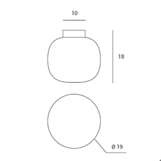Plafoniera cucina moderna nera vetro bianco 19cm miloox bombo