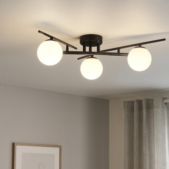Ideal lux plafoniera moderna atlas pl3 nera
