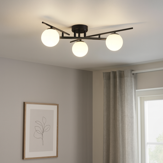 Ideal lux plafoniera moderna atlas pl3 nera