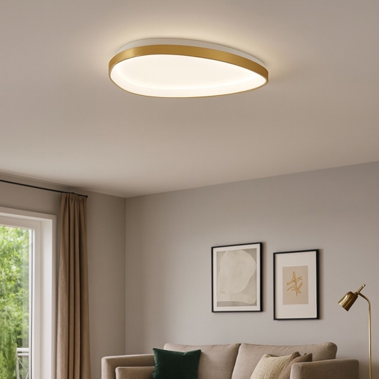 Ideal lux gemini pl d061 ottone dimmerabile dali push plafoniera led 3000k