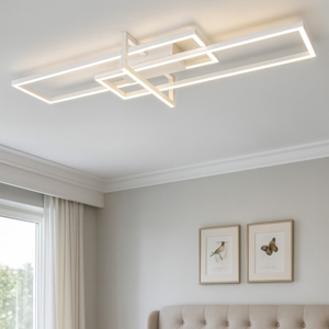 Plafoniera moderna led dimmerabile 4000k 34w bianca