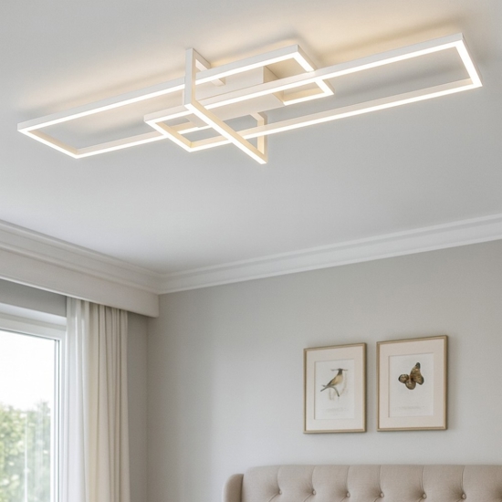 Plafoniera moderna led dimmerabile 4000k 34w bianca
