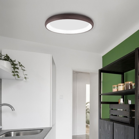 Plafoniera rotonda marrone led 50w 3000k dimmerabile moderna