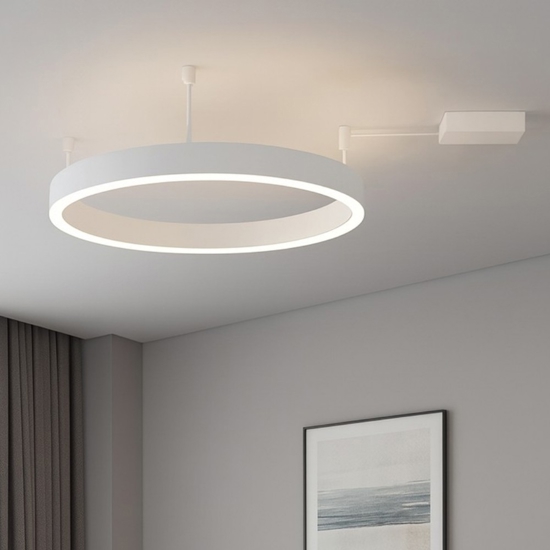 Plafoniera cerchio bianca 60cm led 46w 3000k dimmerabile