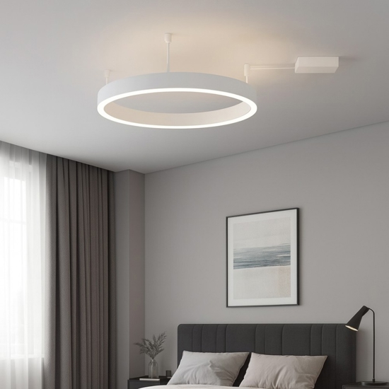 Plafoniera cerchio bianca 60cm led 46w 3000k dimmerabile