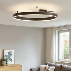 Plafoniera cerchio nero 100cm xl led 60w 3000k dimmerabile
