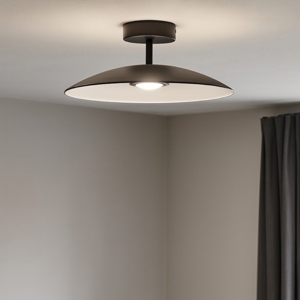 Plafoniera 40cm piatto vetro fume led 3000k per cucina