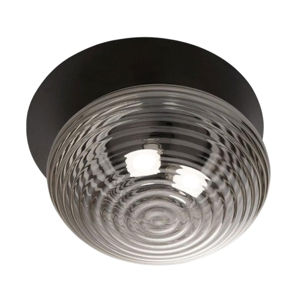 Ondaluce pl tondo plafoniera parete soffitto vetro fume moderna