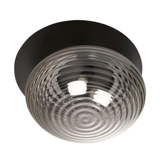 Ondaluce pl tondo plafoniera parete soffitto vetro fume moderna