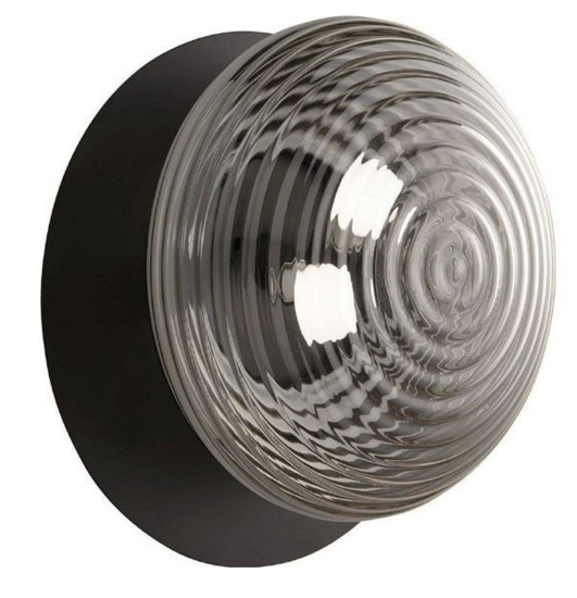 Ondaluce pl tondo plafoniera parete soffitto vetro fume moderna