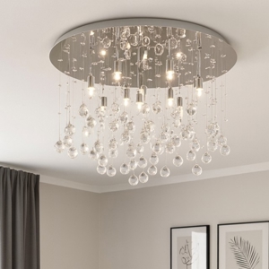 Moonlight pl15 cromo ideal lux plafoniera per salotto sfere di vetro cristallo