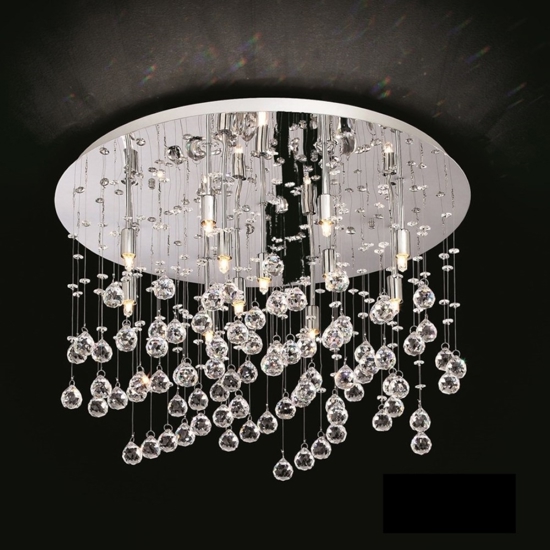 Moonlight pl15 cromo ideal lux plafoniera per salotto sfere di vetro cristallo