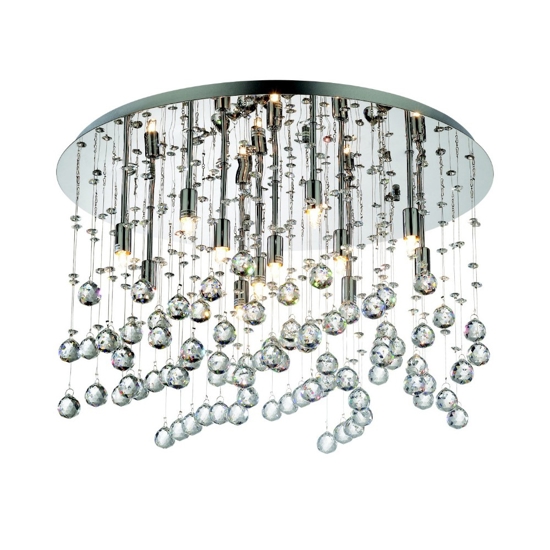 Moonlight pl15 cromo ideal lux plafoniera per salotto sfere di vetro cristallo