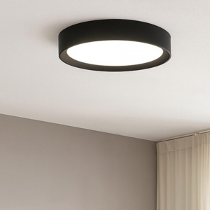 Tara linea light plafoniera tonda led 3000k nero ip40