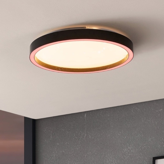 Montemorelos z eglo plafoniera nera moderna led rgb da 2700k a 6500k