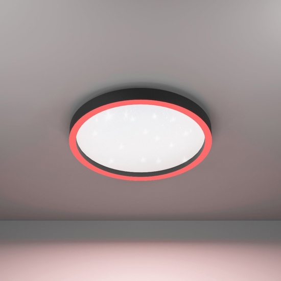 Montemorelos z eglo plafoniera nera moderna led rgb da 2700k a 6500k smart