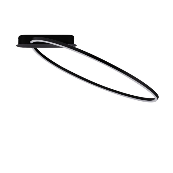 Plafoniera kiki nera cerchio led 3000k dimmerabile