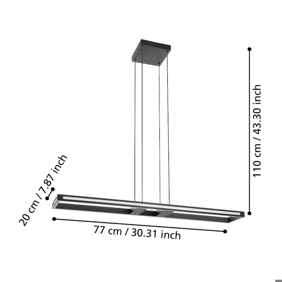 Salvilanas z eglo lampadario rettangolare per cucina moderna led da 2700k a 6500k