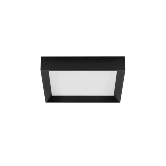 Plafoniera quadrata led 3000k nera linea light tara