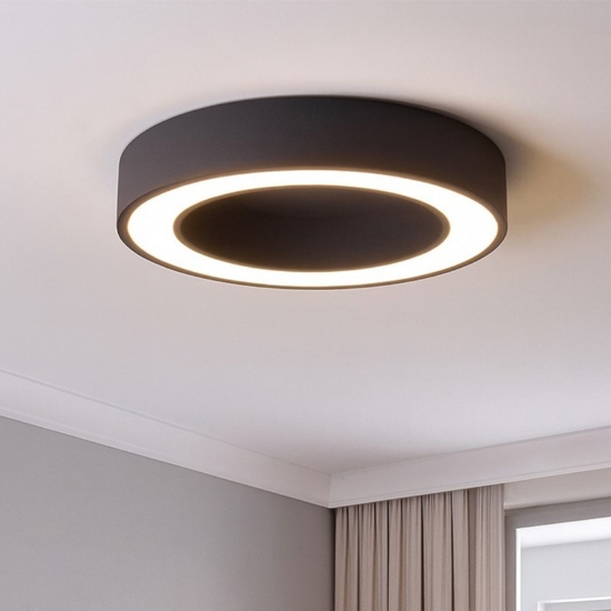 Gea luce flor plafoniera moderna led 30w 3000k nera per salotto